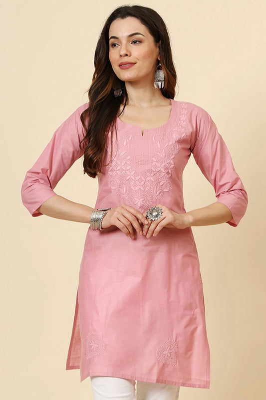 Pink Colour Cotton Readymade Top