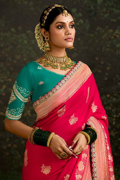 Pink Colour Dola Silk Designer Saree