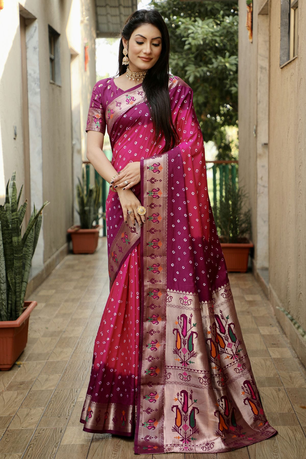 Pink Colour Dola Silk Paithani Saree