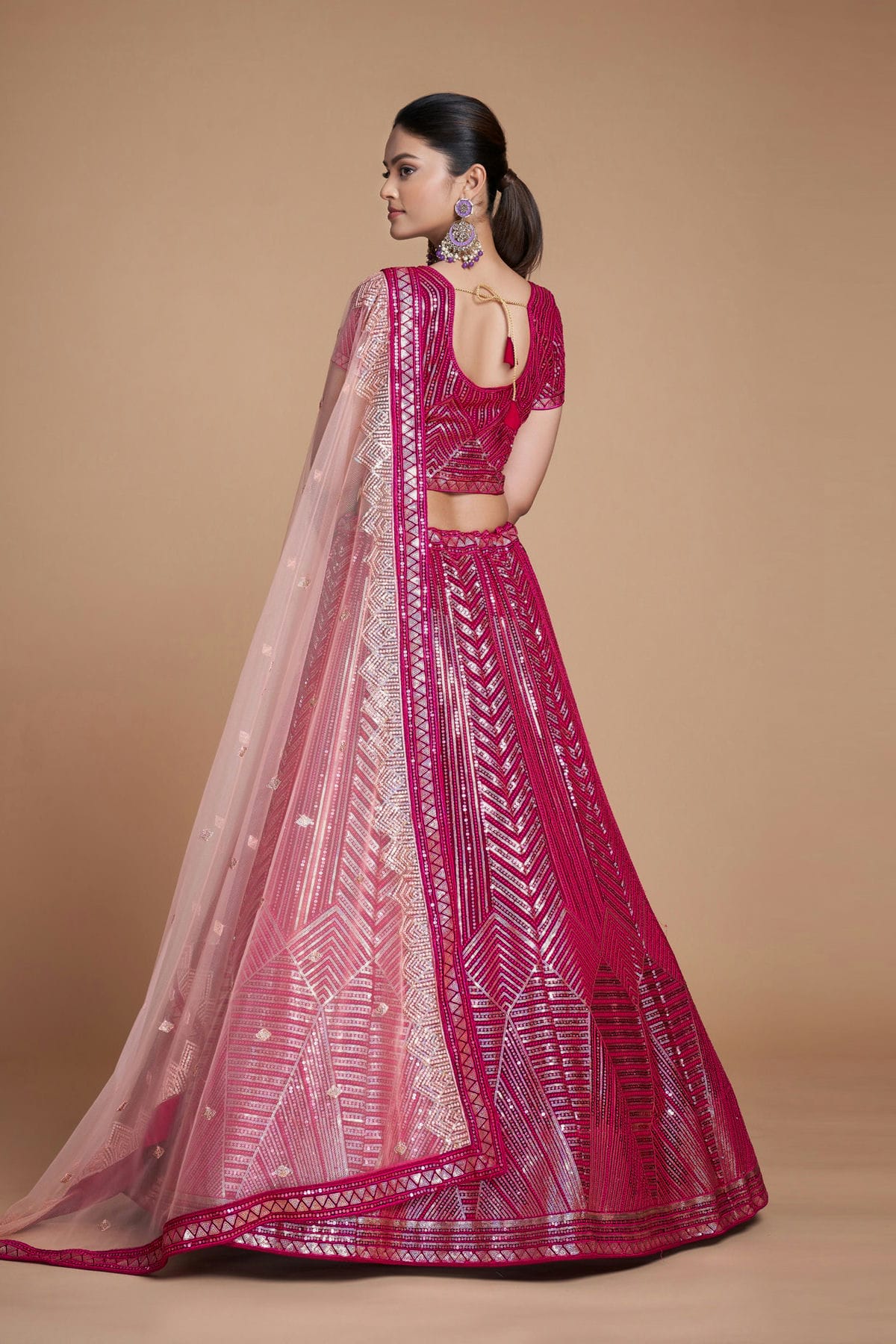 Pink Colour Embroidery Georgette Lehenga Choli