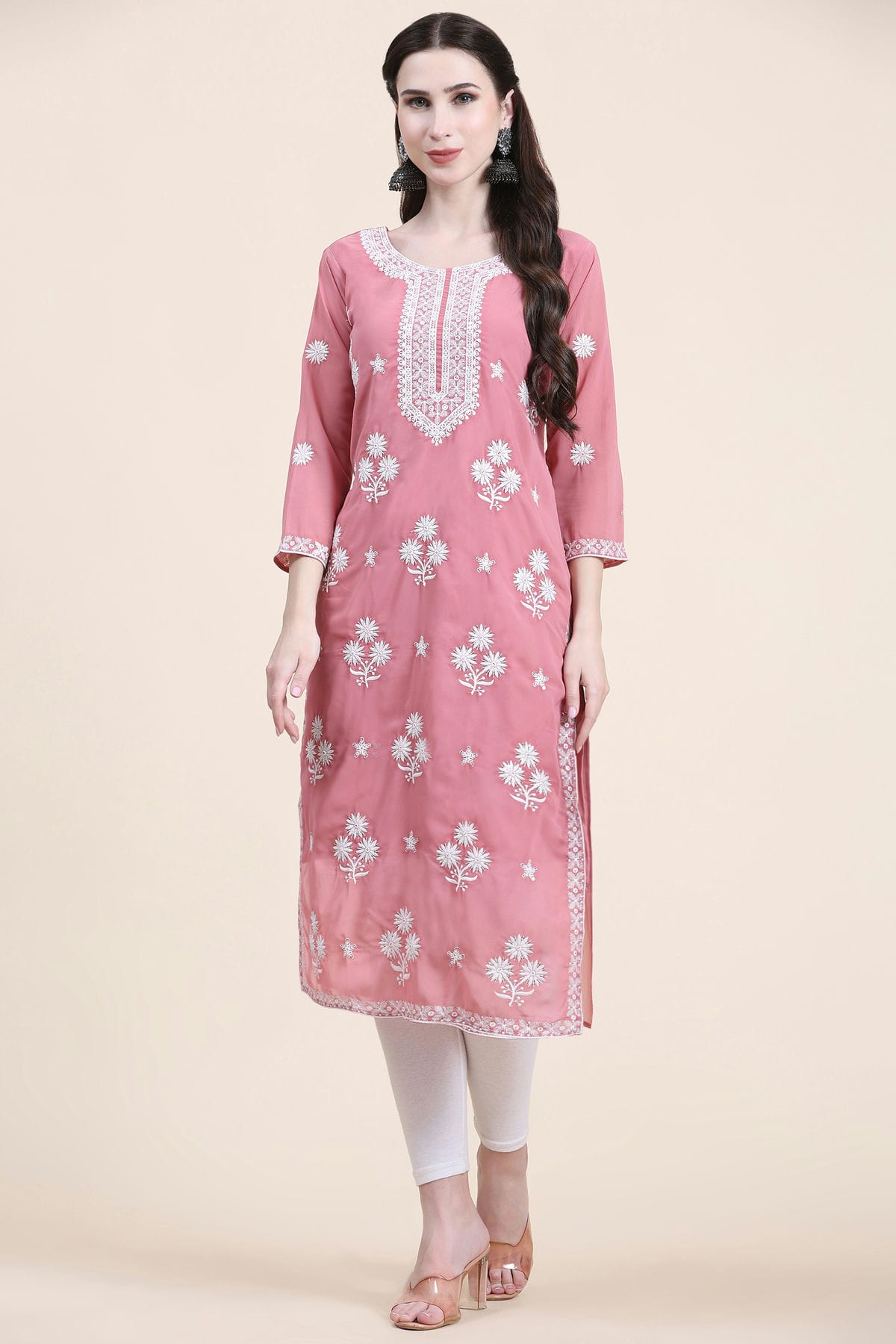 Pink Colour Georgette Kurti