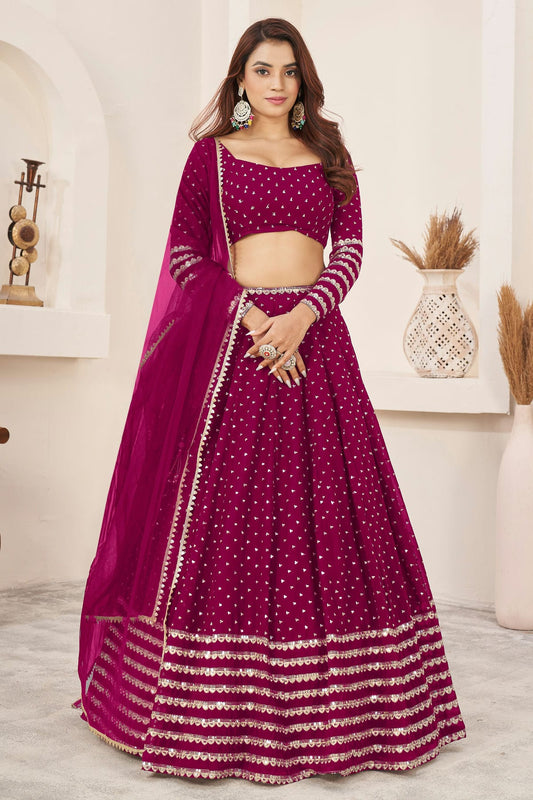 Pink Colour Georgette Lehenga Choli