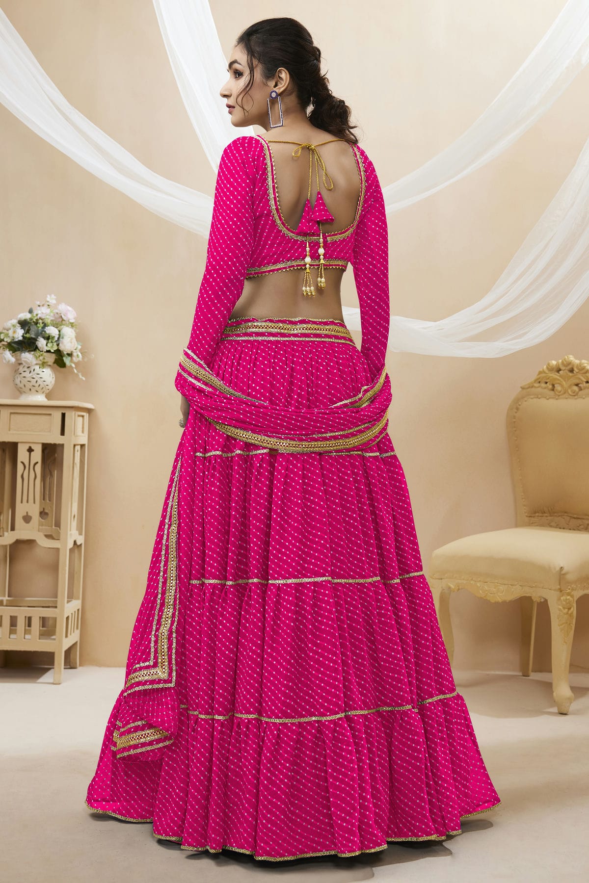 Pink Colour Georgette Lehenga Choli