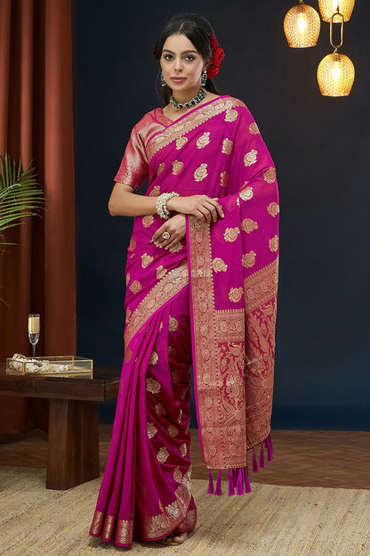 Pink Colour Georgette Traditional Saree