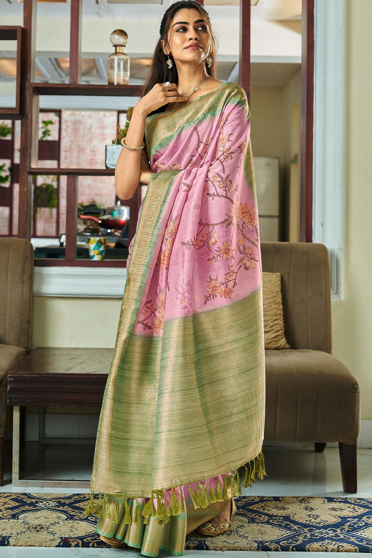 Pink Colour Handloom Kotha Silk Saree