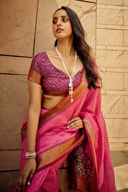 Pink Colour Handloom Silk Saree VSSD1110077