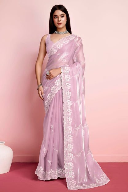 Pink Colour Jimmy Choo Saree