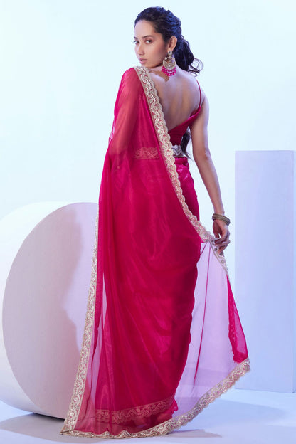 Pink Colour Net Designer Saree VSSD1112622