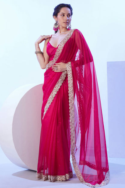 Pink-Colour-Net-Designer-Saree-VSSD1112622