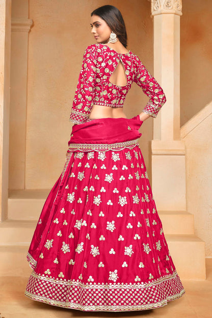 Pink Colour Organza Lehenga Choli