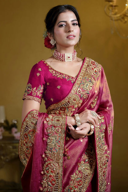 Pink Colour Organza Silk Designer Saree VSSD1112601