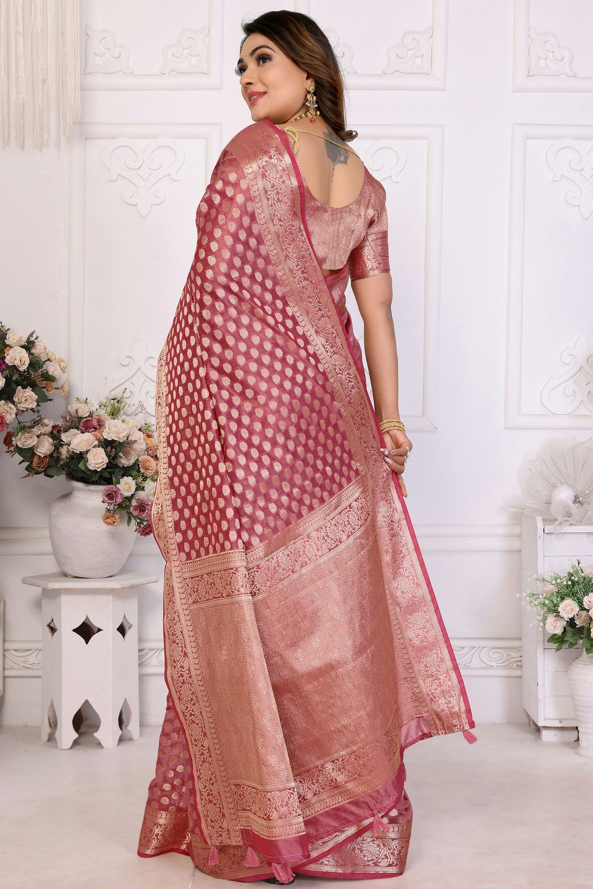 Pink Colour Organza Traditional Saree VSSD1112704