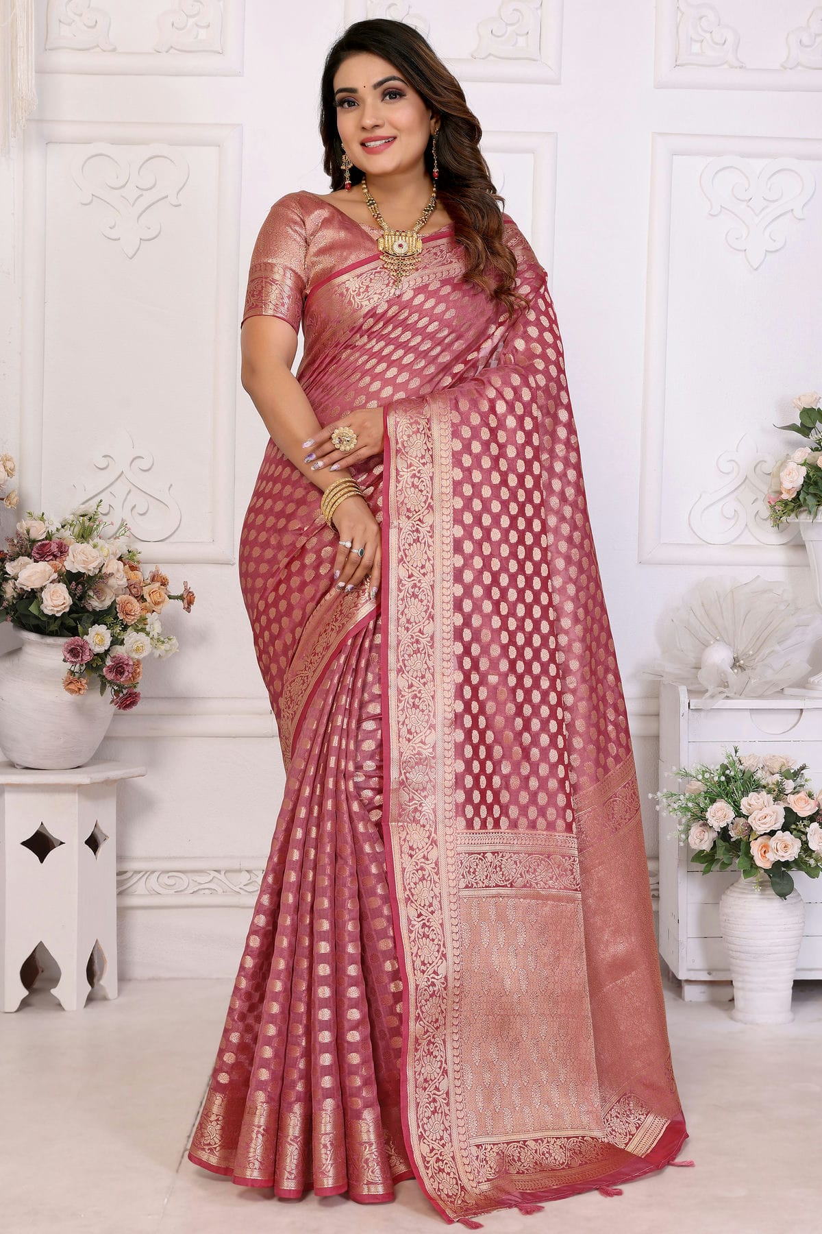 Pink-Colour-Organza-Traditional-Saree-VSSD1112704