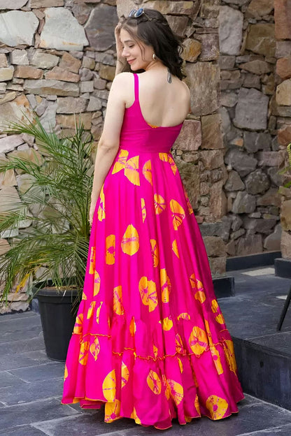 Pink Colour Rayon Fabric Stitched Gown VSGW1112354