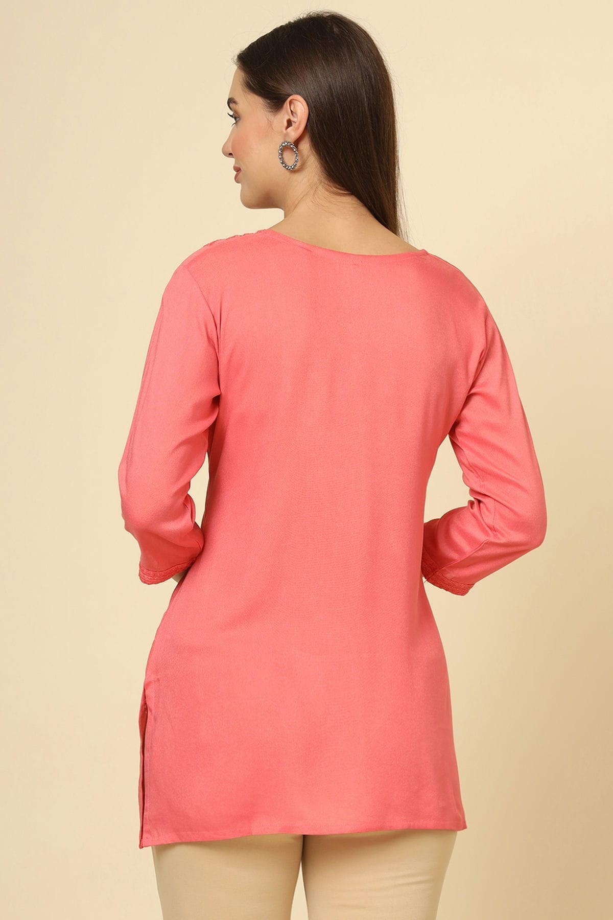 Pink Colour Rayon Readymade Top