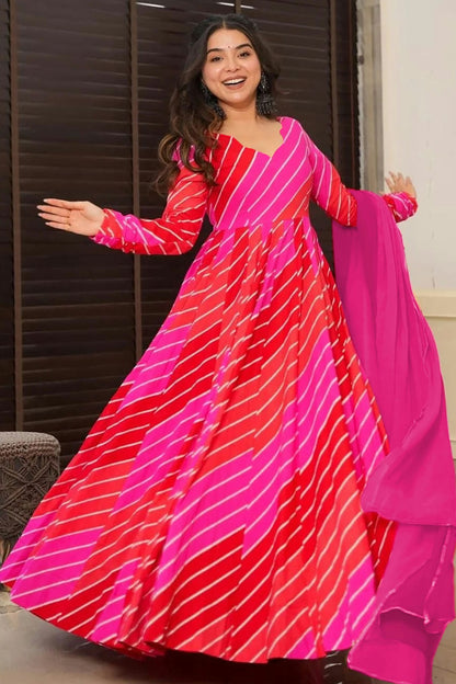 Pink Colour Rayon Stitched Gown VSGW1112316