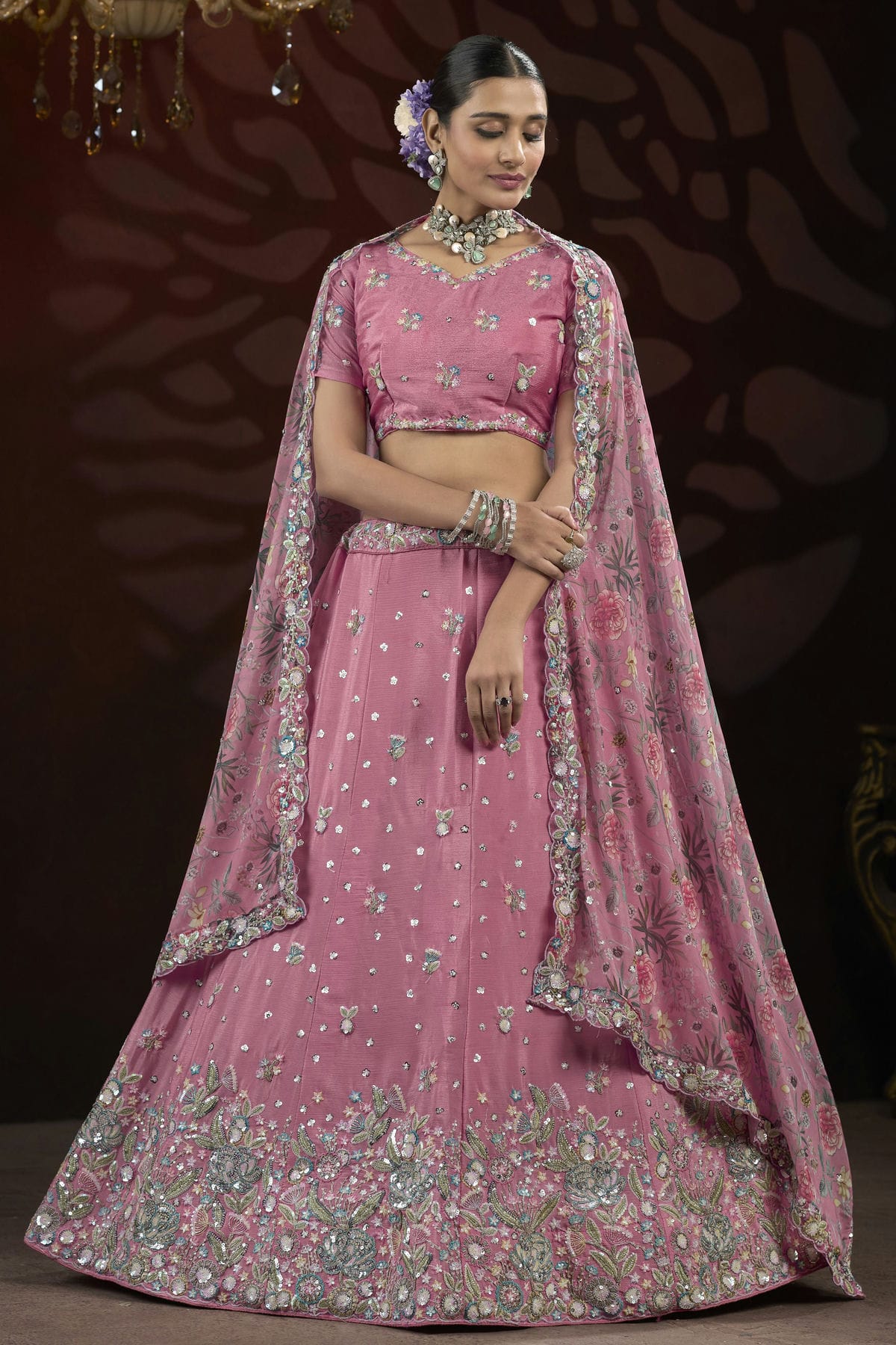 Pink-Colour-Semi-Stitched-Chinon-Lehenga-Choli-VSLC1112517