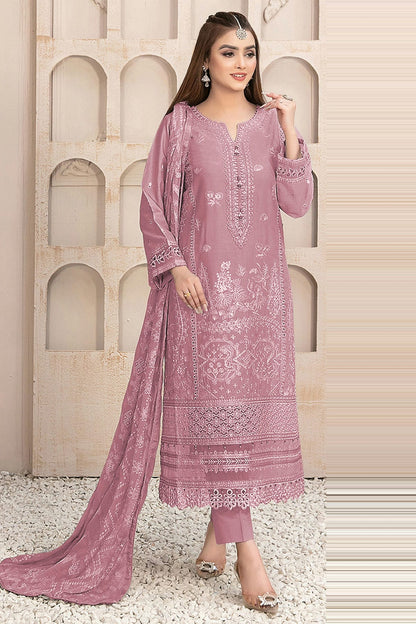 Pink Colour Semi Stitched Faux Georgette Pakistani Suit