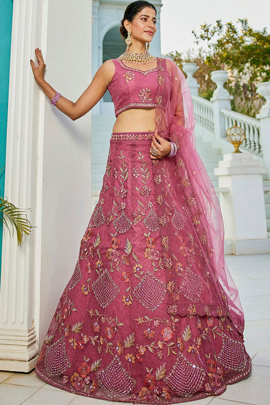 Pink-Colour-Semi-Stitched-Net-Lehenga-Choli-VSLC1112534