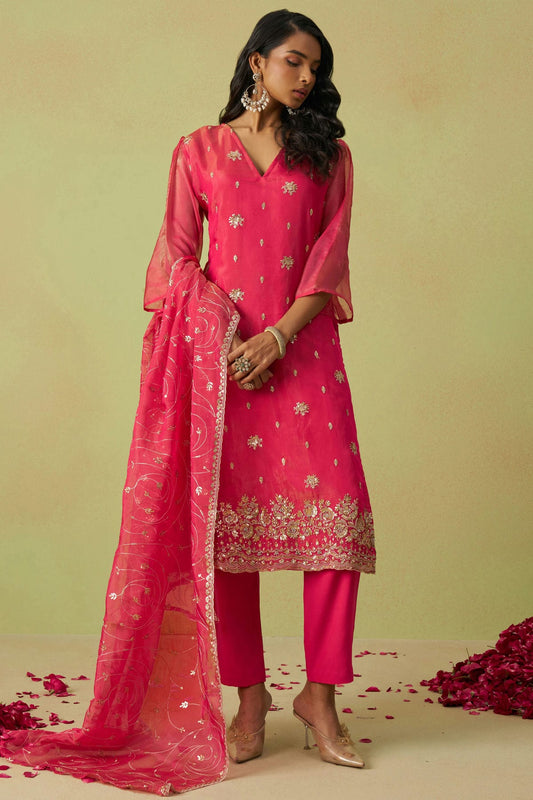 Pink-Colour-Semi-Stitched-Shimmer-Organza-Pant-Style-Suit-VSSM1112796