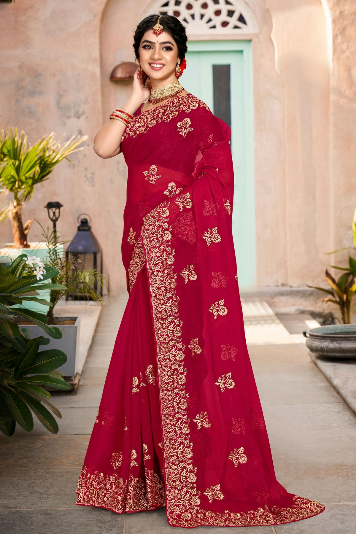 Pink Colour Silk Designer Saree