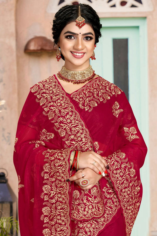 Pink Colour Silk Designer Saree