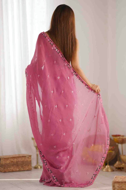 Pink Colour Silk Designer Saree