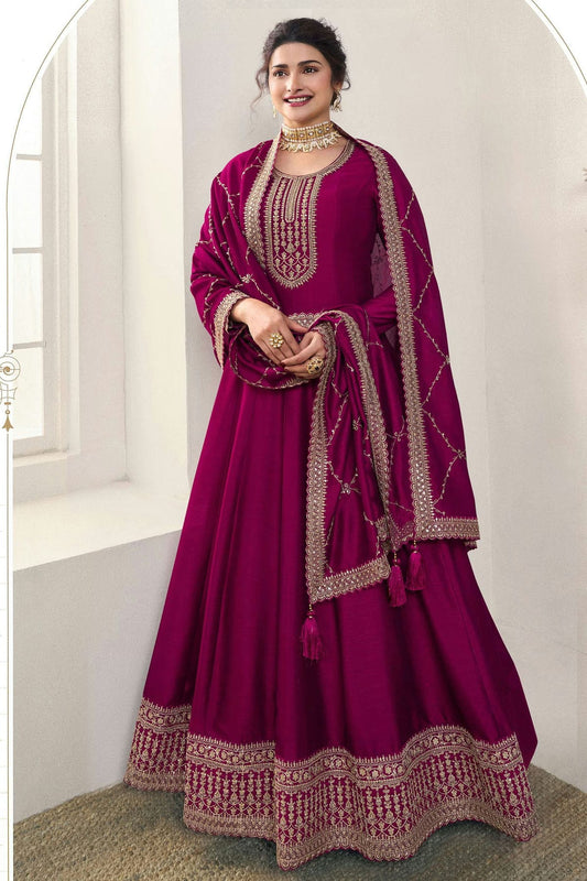 Pink Colour Silk Georgette Anarkali Suit