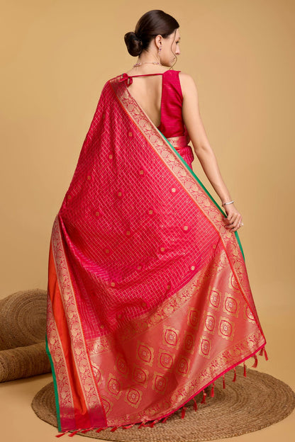 Pink Colour Silk Saree