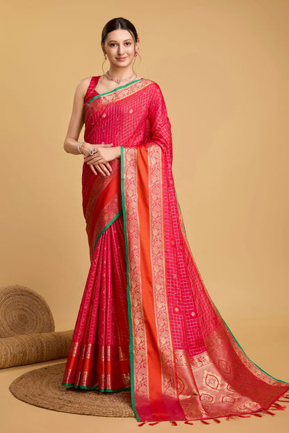 Pink Colour Silk Saree