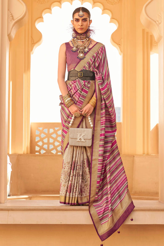 Pink Colour Silk Saree