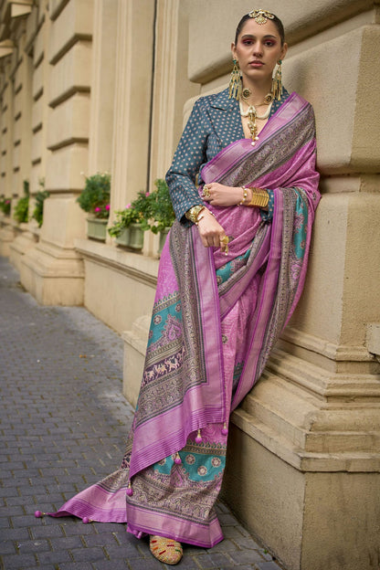 Pink Colour Silk Traditional Saree