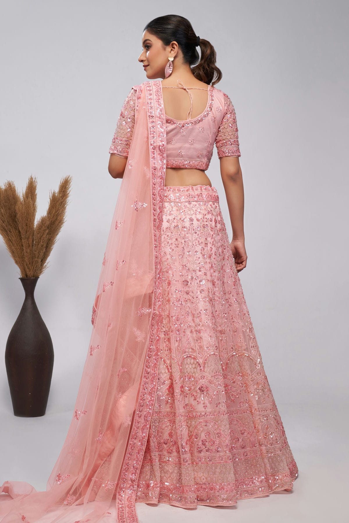 Pink Colour Soft Net Lehenga Choli