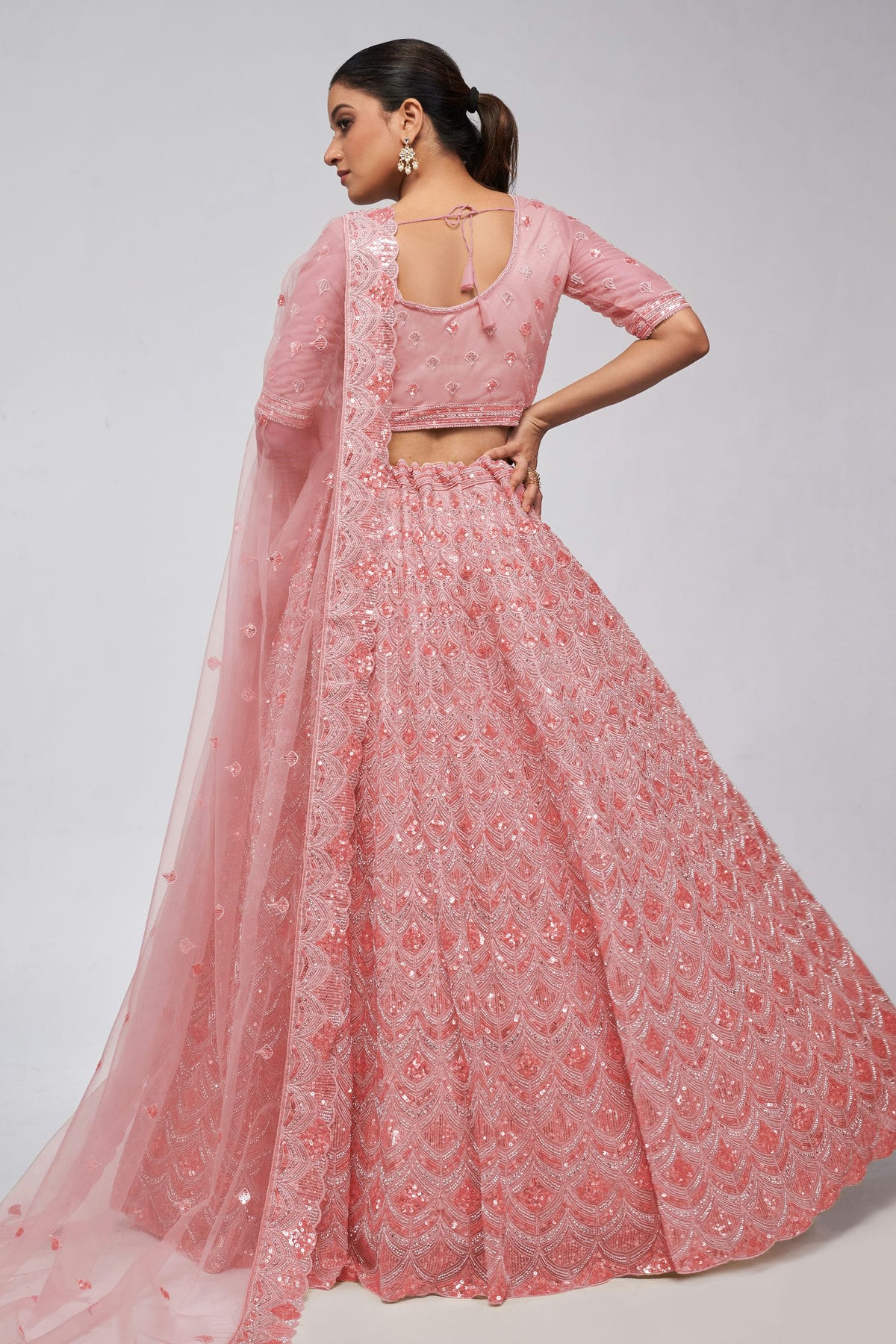 Pink Colour Soft Net Lehenga Choli