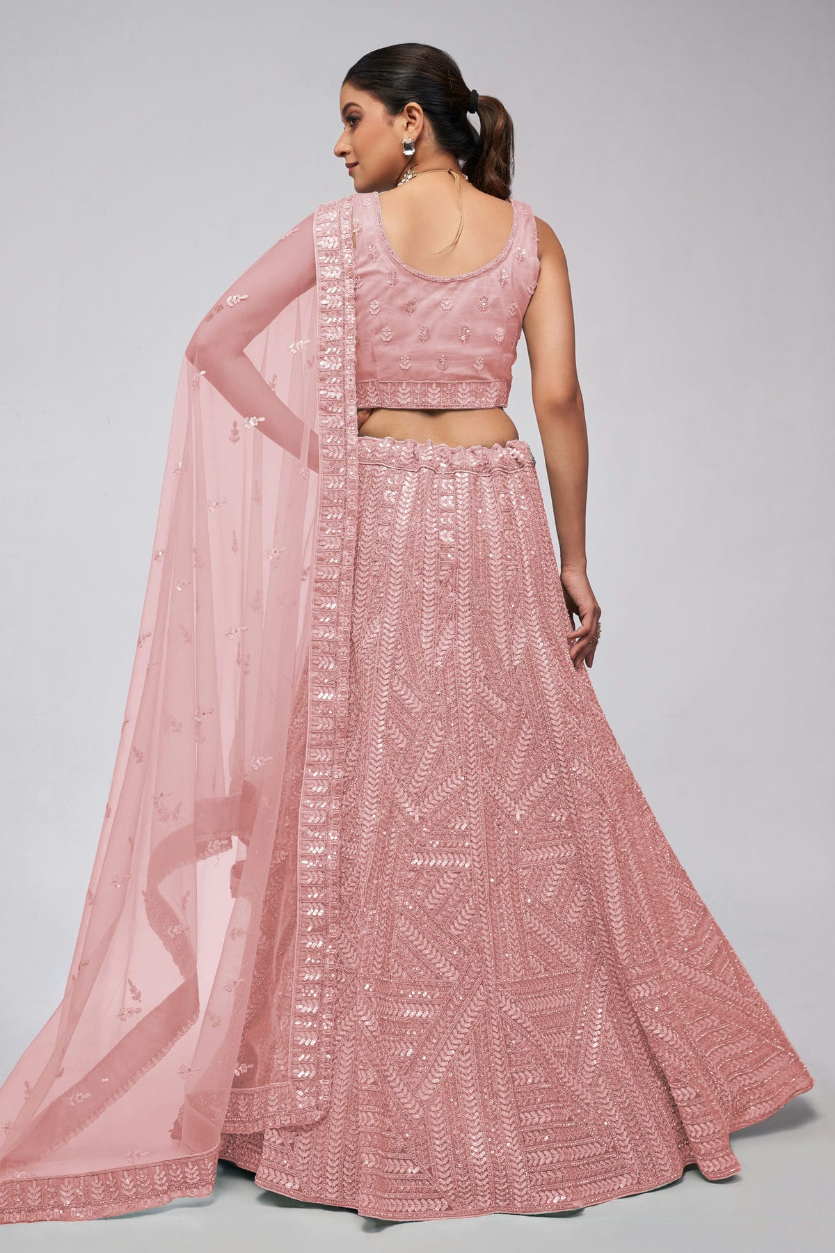 Pink Colour Soft Net Lehenga Choli