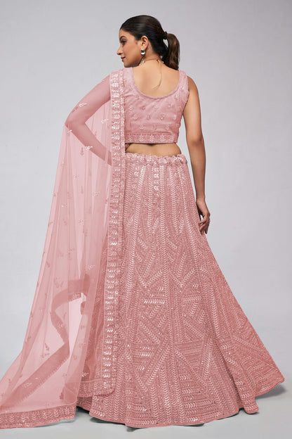 Pink Colour Soft Net Lehenga Choli