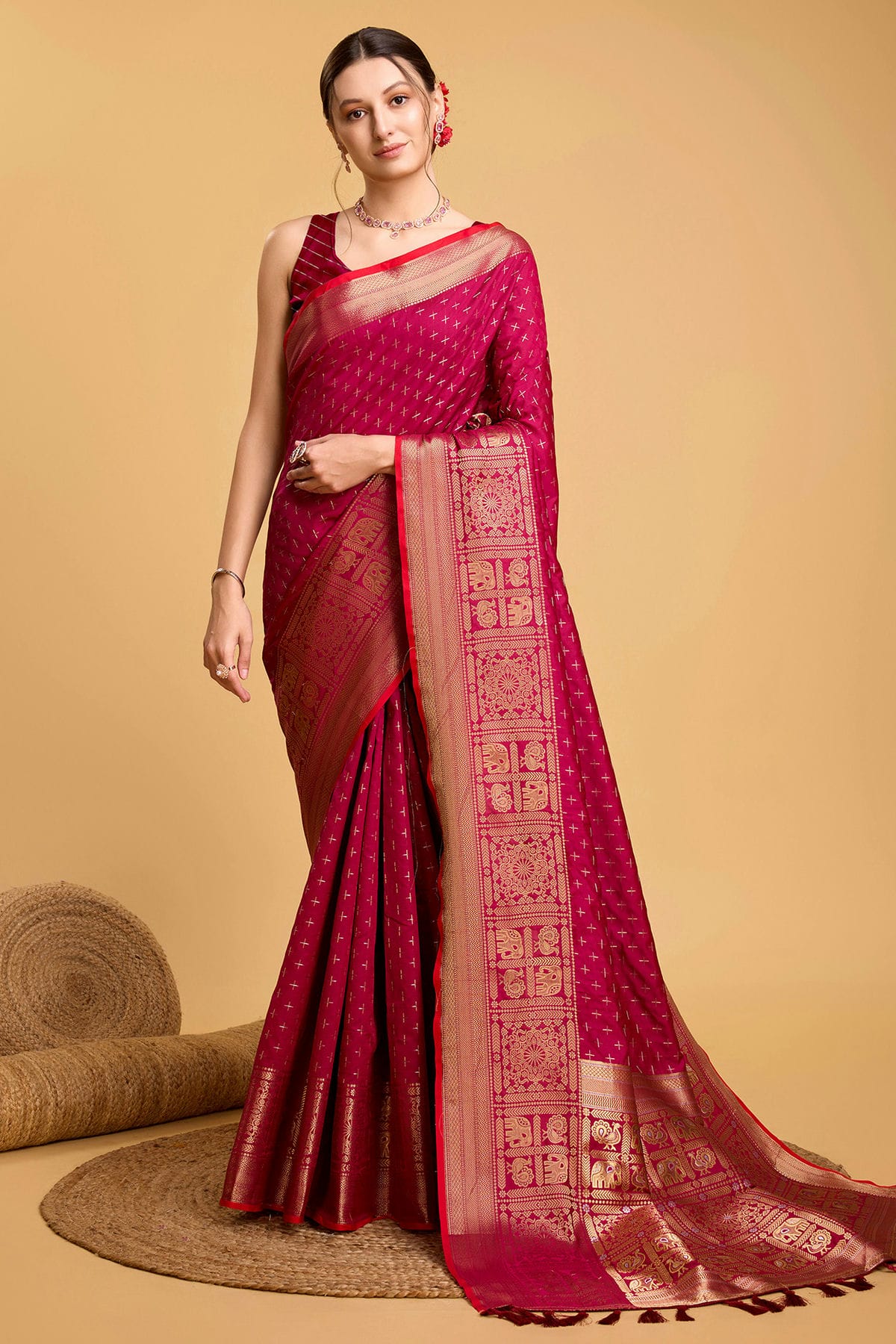 Pink Colour Soft Silk Saree