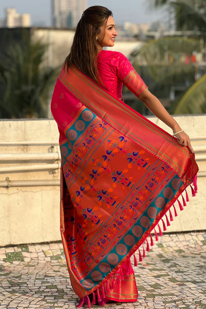 Pink Colour Soft Silk Traditional Saree