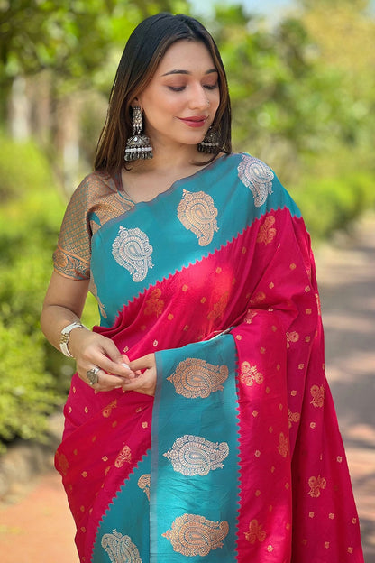 Pink Colour Soft Silk Traditional Saree