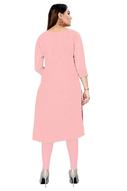 Pink Colour Unstitched Chanderi Straight Suit