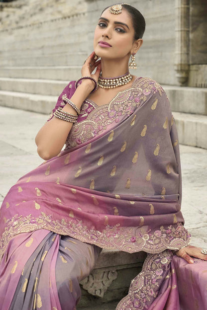 Pink Colour Viscose Tissue Silk Designer Saree VSSD1112662