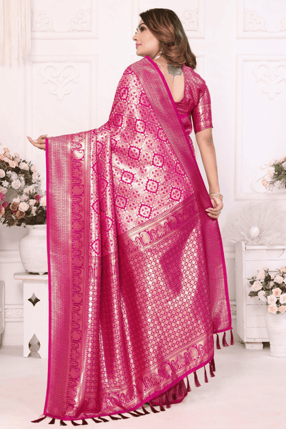 Pink Colour Woven Work Banarasi Silk Traditional Saree VSSD1250243