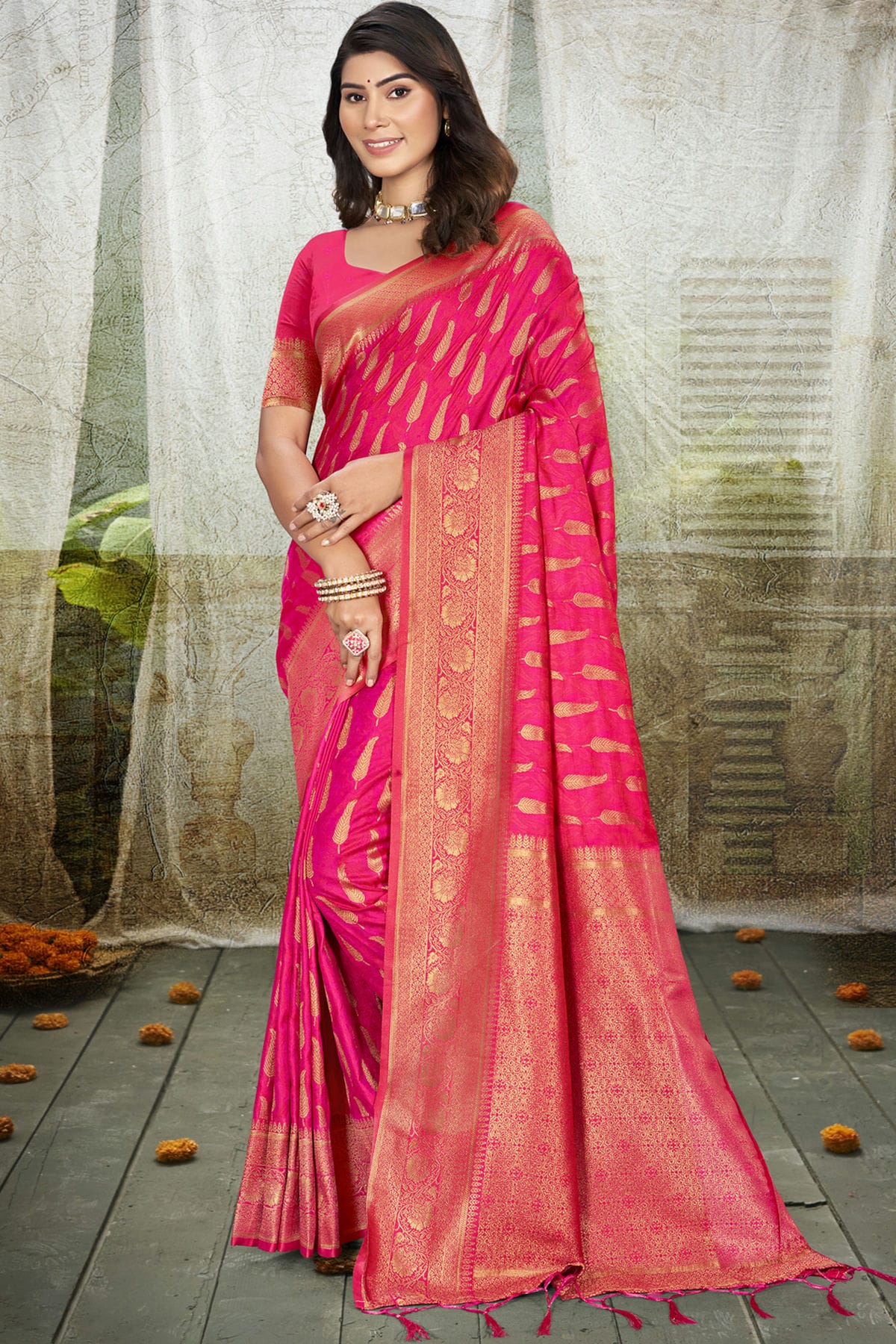 Pink-Colour-Woven-Work-Silk-Traditional-Saree-VSSD1103326