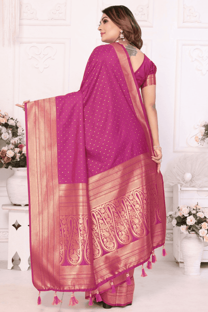 Pink Colour Woven Work Soft Silk Traditional Saree VSSD1250281