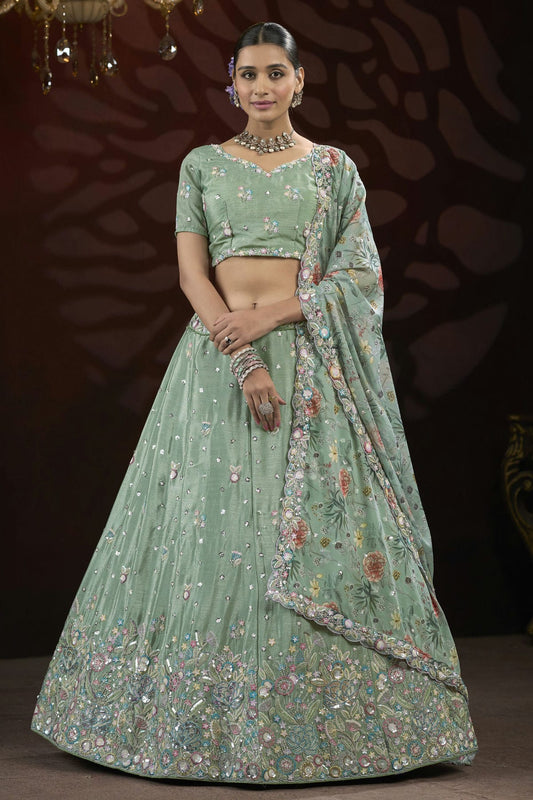 Pista-Green-Colour-Semi-Stitched-Chinon-Lehenga-Choli-VSLC1112514