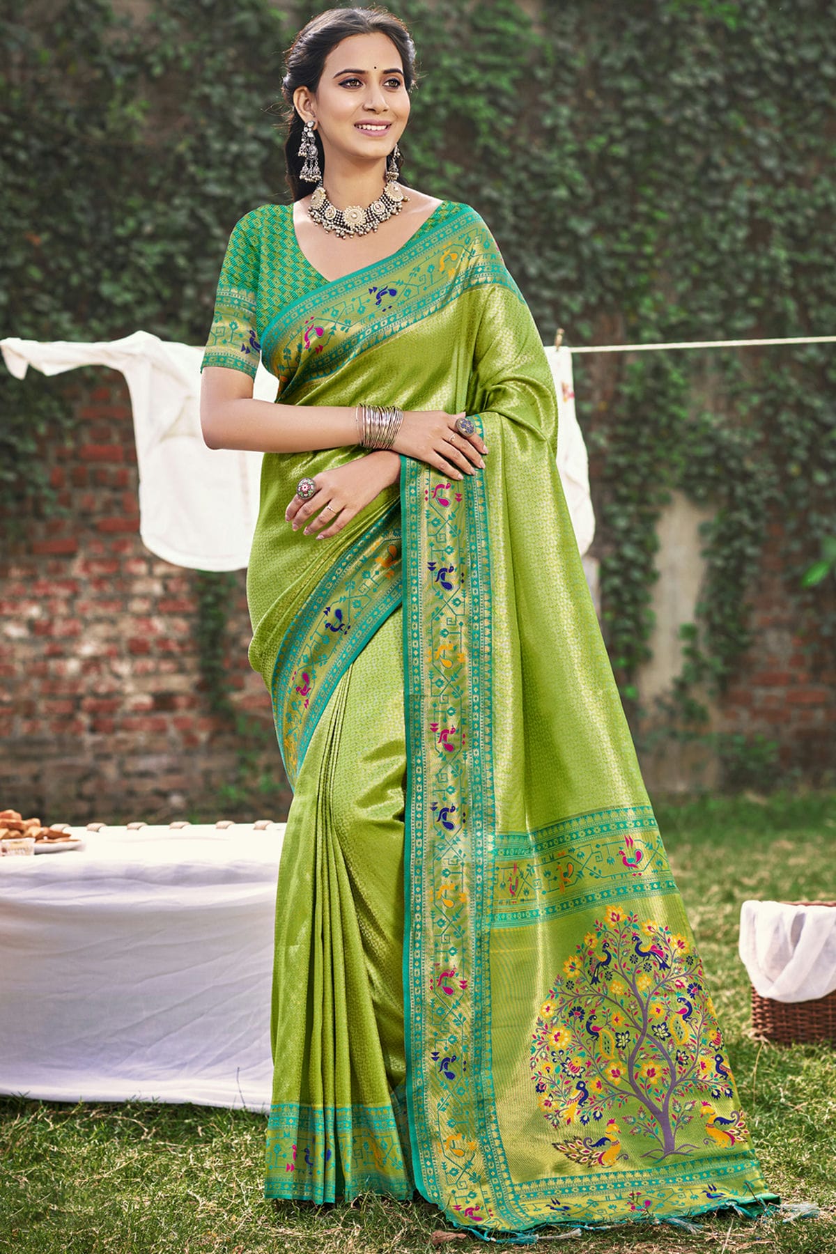 Pista-Green-Colour-Woven-Work-Paithani-Silk-Traditional-Saree-VSSD1103261