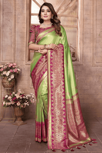 Pista-Green-Colour-Woven-Work-Pure-Banarasi-Tissue-Silk-Traditional-Saree-VSSD1250286