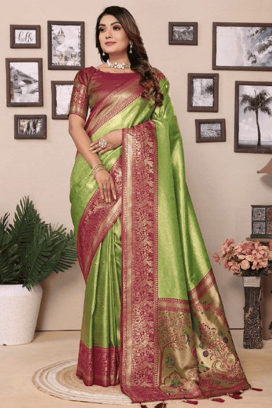 Pista-Green-Colour-Woven-Work-Pure-Banarasi-Tissue-Silk-Traditional-Saree-VSSD1250307