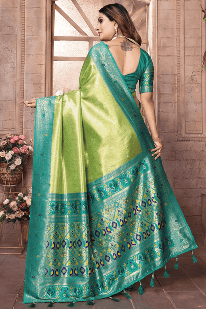 Pista Green Colour Woven Work Pure Banarasi Tissue Silk Traditional Saree VSSD1250332