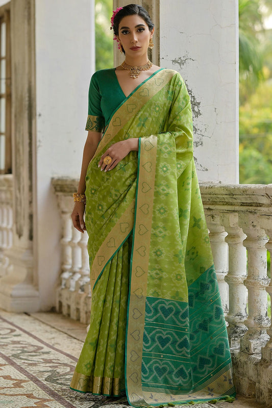 Pista-Green-Colour-Woven-Work-Raw-Silk-Saree-VSSD1260039